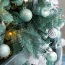 KI Store Seaform Green Christmas Balls 34pcs 2.36-Inch Christmas Tree Decoration Ornaments for Xmas Tree Holiday Wreath Garland Decor Ornaments Hooks Included