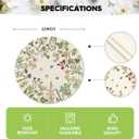 Artoid Mode Antique Herbs Wild Flowers Spring Round Placemats Set of 6, 14 Inch Summer Round Table Mats for Dining Decoration