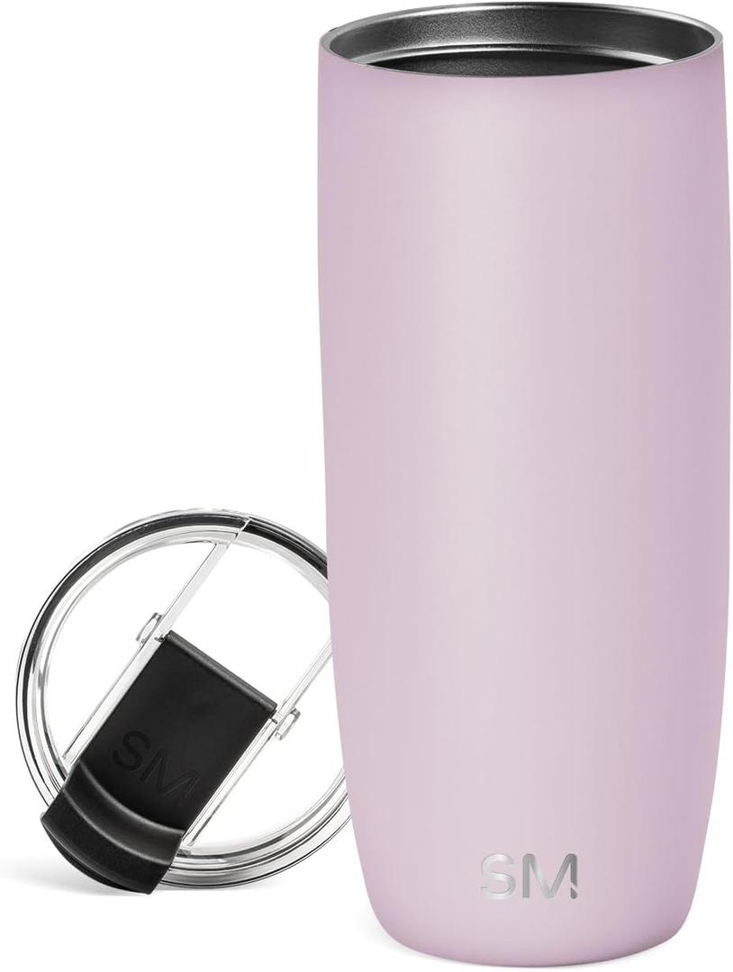Simple Modern Voyager Tumbler with Flip Lid | Travel Coffee Mug | Insulated Stainless Steel Cold Brew Iced or Hot Coffee Cup | Gifts for Women Men Her Him | 20oz, Lavender Mist