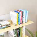 SUOXING 6 PCS Clear Acrylic Book Ends for Shelves Decorative,Invisible Book Stopper with Non-Slip Mats for Heavy Books,Small Acrylic Bookends for Home Office School Supplies and Kids Bookshelf