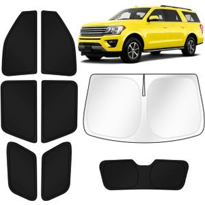 KUST Car Window Shades for Ford Expedition 2018-2022 2023 2024 Windshield Sun Shade Side Window Cover UV Block Privacy Protection Accessories for Camping Blackout Rear Back Full Set 8PCS