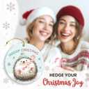 4 x Hedgehog Ornaments 2025 - Cute for Forest Animal Decoration, Animals Ornaments for Christmas Tree Decorations, Animal Lover Gifts, Hedgehog Gifts for Women Men, Friends, Family