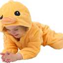 Unisex Baby Animal Onesie Pajamas,Infant Flannel Halloween Cosplay Costume, Toddler Christmas Homewear/Sleepwear (Yellow)