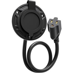 RV Shore Power Inlet Charger Plug, 15A AC Port Plug 125V Power Inlet Socket Waterproof RV Electrical Outlet Receptacle Box with 16-Inch Integrated Outdoor Extension Cord for RV Power Inlet Trailer Plug