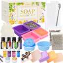 Soap Making Kit, JCOOS Soap Making Kit for Adults and Kids, Soap Making Supplies - Melt and Pour Soap Base, Soap Mold, Soap Colorant, Fragrances, Dried Flowers, Glitter, Kids Craft Diy Kits for Adults