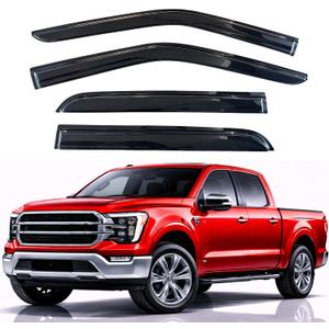 KPY Rain Guards Fit for 2015-2026 Ford F150 SuperCrew, Out-Channel Window Visor Vent Deflector 4PC, Truck Accessories for 2017-2026 F150 Raptor F250 F350 F450 F550 Super Duty Crew Cab (Full-Size Cabs)