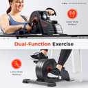 Sunny Health & Fitness Smart 2-IN-1 Under Desk Pedal Exercise, Portable Dual Function Arm/Leg Cycle for Seniors, Compact Indoor Cardio Mini Bike at Home, Free SunnyFit APP Connection