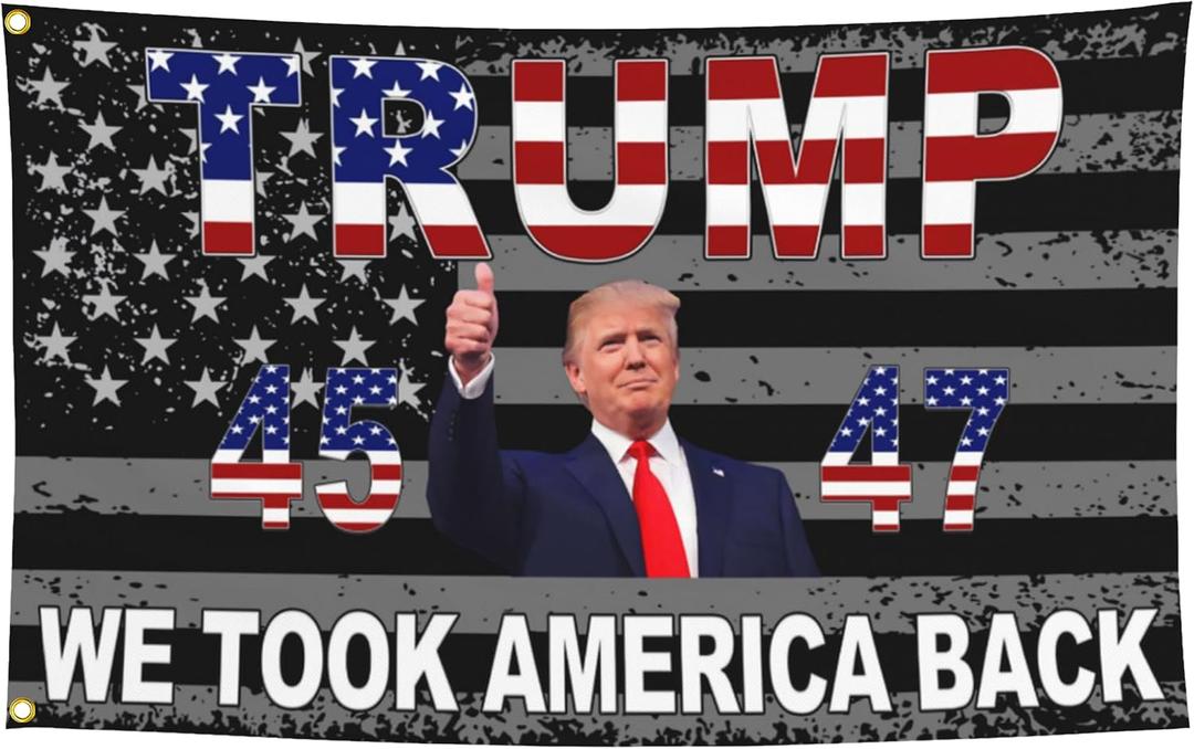 45th 47th President Flags 3x5 Ft Outdoor We Took America Back Flags for Bedroom Room Yard House Decorations Banner