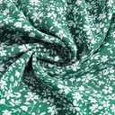 Women's Boho Floral Tiered Midi Skirt Elastic Waisted Pleated A-line Casual Summer Long Skirt (Green)