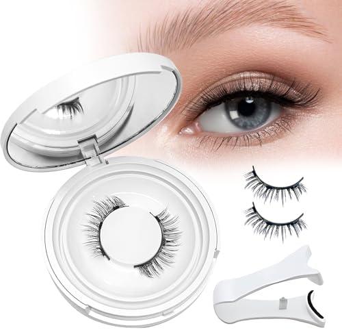 Magnetic Eyelashes With Applicator, Natural-looking, No Adhesive, No Eyeliner, Soft Comfortable Magnetic Lashes, Easy to Wear, Reusable (1Pair Eyelashes)