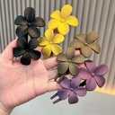 FRCOLOR Flower Flat Claw Clips 4 Pack Women's Hair Flower Clips Decorative Hair Accessories