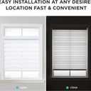 Joydeco No Drill Zebra Blinds for Windows, Cordless Day & Night Dual Sheer Roller Shades, Easy Installation, Free-Stop Lift System, Light Filtering Privacy Blinds for Home(White,24" W x 75" H)