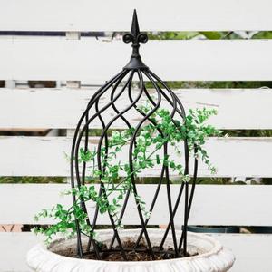 23-Inch Metal Obelisk Trellis for Climbing Plants | Sturdy Iron Design, Ideal for Outdoor Roses and Potted Vines | Easy Assembly, Compact Vertical Garden Decor for Indoor & Outdoor Use (23" x 8.5")