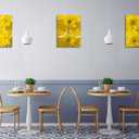 Lemon and Chrysanthemum Canvas Wall Art Modern Wall Art Yellow Pictures on Canvas Wall Art for Home Office Decorations Living Room Bedroom and Kitchen Decor 3 Pcs Framed Canvas Prints 12X16inches