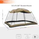 Screen House 13x9 Ft Canopy Tent Sun Shade Shelter Perfect for Outdoor Activities, Khaki