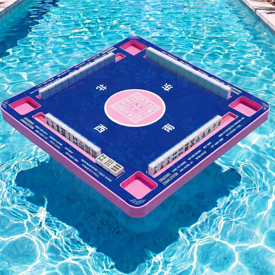 Large Floating Mahjong Table for Pool Hot Tub Float Board for Mahjong Card Games Swimmingpool Dominoes Poker Adults Pool Game Tray for Summer Party Indoor Outdoor(29 x 29 x 2 Inch,Classic)