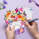 2 x Mini Birthday Cards, Birthday Gift Card with Music and Light, Flower Bouquet 3D Card with Butterflies for Mom, Women, Wife (Butterfly & Daisy)