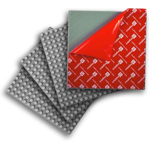 Creative QT Peel & Stick - 4 Pack - (Grey) 10"x10" Adhesive Peel Stick Baseplates - Compatible with Bigger Sized DUPLO Style Bricks - DIY Bases for Play Tables, Walls, and More