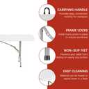 Elevon Folding Table Set of 2,8 Feet Heavy Duty Fold-in-Half Utility Table Indoor Outdoor for Camping,Picnic, Party