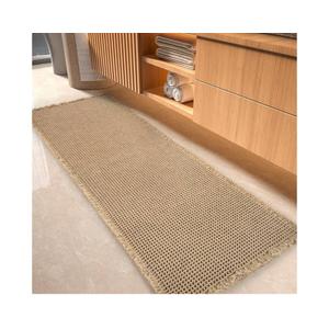 tchdio Waffle Bath Mat-Runner Rug, Super Absorbent Non Slip Bath Mats for BathroomMachine Washable Long Rugs with Tassels, Bath Rugs for Bathroom Floor Beside Tub, 2' x 5', Brown