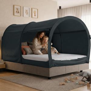 LEEDOR® Bed Tent Dream Tent Bed Canopy Shelter Cabin Sleeping Tent Indoor Bed Curtain Pop Up Privacy Warm Breathable with 4 Doors Twin/Full/Queen for Kids and Adult (Mattress Not Included), BUNK TWIN