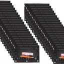 LaOficina 50 Packs Wholesale 3 Ring Binder Pouches, Zippered Binder Pencil Pouch with Clear Window, Clear Pen Case Bulk Suitable for School and Office(Black)