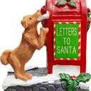 NINIPAPA Christmas Village Accessories Santa's Mailbox Villages Sets for Christmas Decoration Cute Doggy Letter to Santa Resin Christmas Ornaments