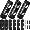 Enhon 3 Pack Screen Door Spring Strike Plate, Compatible with K-5004 Spring Loaded Screen and Storm Door Strike Plate, Aluminum Painted Latch Shims Replacement(Black)