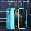 2 x SunStory Magnetic for iPhone 16 Pro Max Case with HD Screen Protector, Compatible with MagSafe, 3-Layer Full-Body Cover, 3 in 1 Hybrid Protective Case for iPhone 16 Pro Max 6.9",LakeSkyBlue