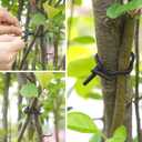 4 x 65.5 Feet Twist Ties for Climbing Plants Green Gear Ties Garden Plant Wire Outdoor & Indoor Plants Supporting Tree Tomatoes Vegetables Tape (Diameter - 2.5MM) (Black)