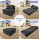 Sectional Cloud Couches, Folding Sofa Bed with Pillow, Futon Floor Couch | Versatile Convertible Sleeper Chair, Boneless Chaise Lounge, Fold Out Chair Bed for Living Room, Dark Grey, 1-Seater