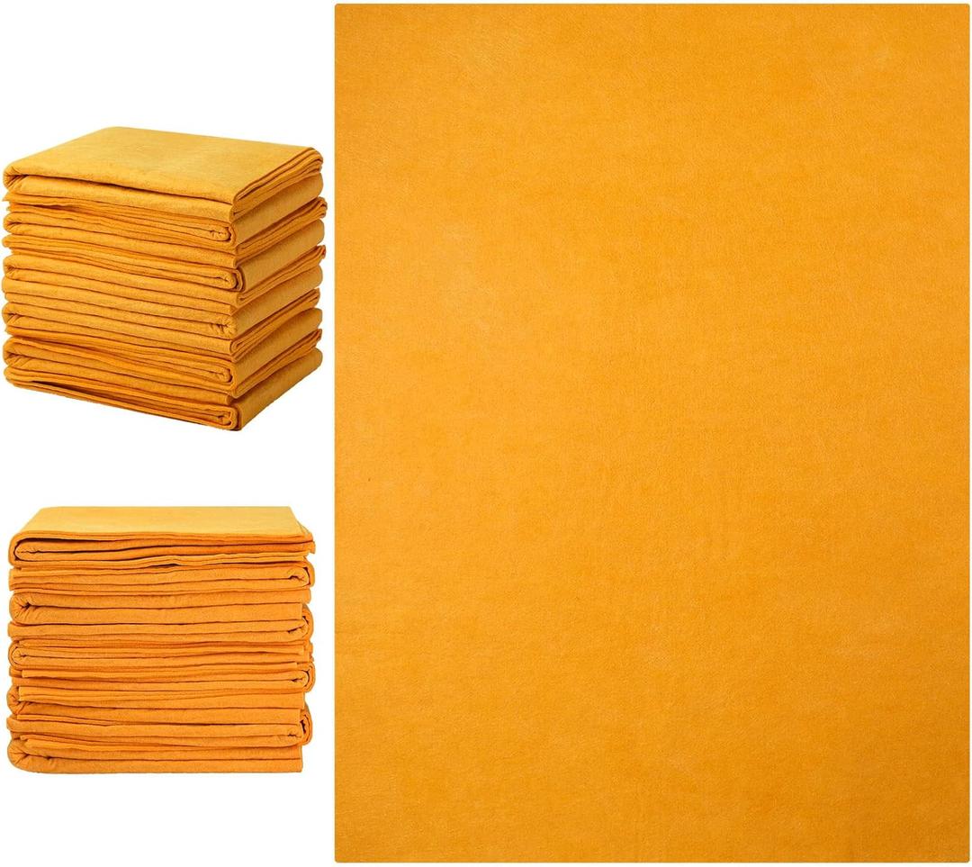 10 Pack Shammy Cloths Absorbent Cleaning Towels for Car Drying German Shammy Cloths Bulk Machine Washable Reusable Multi Purpose Orange Chamois Towels Anti Scratch for Home Cars Pet Wash