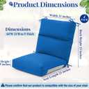 Geelin 4 Pack Outdoor/Indoor High-Back Chair Cushions 4421 in, Stuffed Tufted Replacement Patio Chair Cushions with Ties Weather Resistant Pads for Patio Furniture (Blue)