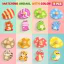 Zeoddler Wooden Puzzles for Toddlers, 8 Pcs Animal Matching Egg Puzzle, Montessori Toys for Boy Girl Easter Birthday Gifts, Preschool Learning Activities & Educational Toys for Boys, Girls