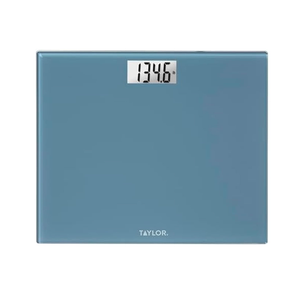 Taylor Digital Extra-Wide Extra High 500lb Capacity Bathroom Scale for Body Weight, Accurate High Precision and Ultra Wide Platform, Digital Weighing Machine for People, Easy-to-Read, Slate Blue