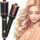 Automatic Hair Curler, Automatic Curling Iron, Professional Curling Wand Rotating with 1 Inch Large Barrel Fast Heating Dual Voltage for Women Mid Length to Longer Hair