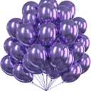 PartyWoo Purple Balloons, 50 pcs Purple Balloons Chrome Purple Balloons for Birthday Party Decorations