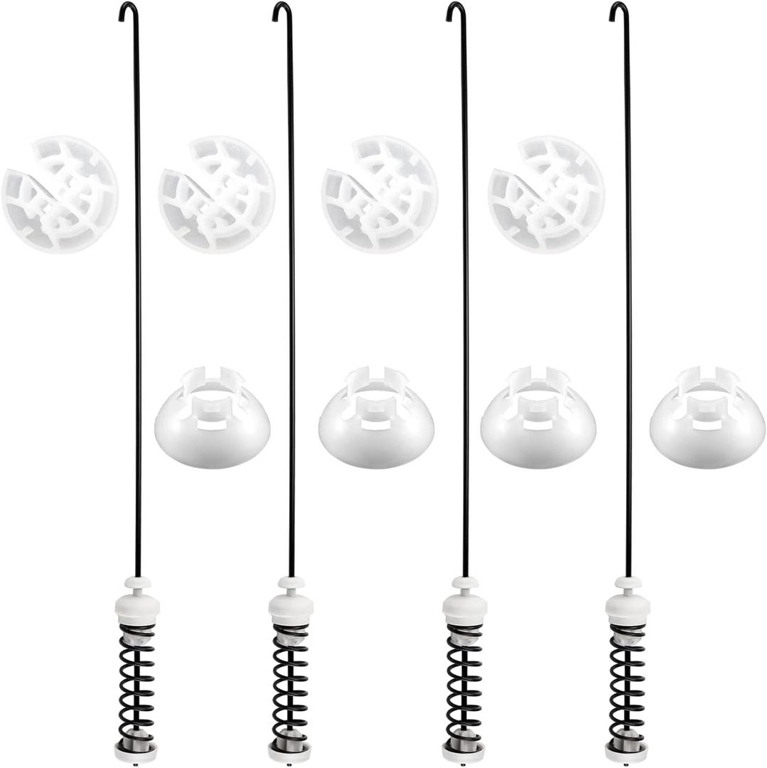 Updated W10780048 Washer Suspension Rod Kit 4pcs (23.6in) Compatible with Whirlpool Kenmore Amana Maytag Washing Machine WTW4800XQ1 WTW4800XQ2 ATW4675YQ1 WTW4800XQ4 MVWC200XW2 WTW4930XW1 by Funmit