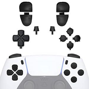 eXtremeRate Replacement D-pad R1 L1 R2 L2 Triggers Share Options Face Buttons, Black Full Set Buttons Compatible with ps5 Controller BDM-030 BDM-040 BDM-050 BDM-060 - Controller NOT Included