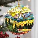 Christmas Ornaments, 2.8 Inch Ceramic Hanging Ornament, Christmas Tree Ornaments, Xmas Decorations, Holiday Decorations, Holiday Party Gifts, and Xmas Gift Ideas - Mountain Range