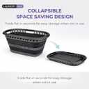 Laundry 360 Collapsible Laundry Basket 40L | Portable | Space Saver Storage | Hold 2 Loads | Store Under the Bed or Closet | Good for Kids | Dorm | Bedroom | Large | Grey/Black