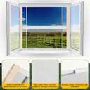Hicarer 4 Pcs Expandable Window Screen Adjustable Sliding Window Screen Mesh with Zinc Plated Rails and Varnished Wood Ends Replacement Window Screens for Home(10 Inches High x 25-45 Inches Wide)