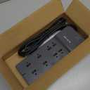 Belkin 8-Outlet Surge Protector w/ 8 AC Outlets & 8ft Long Flat Plug, UL-listed Heavy-Duty Extension Cord for Home, Office, Travel, Computer Desktop, Laptop, Phone Charger - 2,500 Joules of Protection