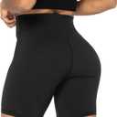 Sunzel 8" Waist Biker Shorts for Women No Front Seam Soft Yoga Workout Gym Bike Shorts Tummy Control Squat Proof Black, X-Large