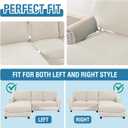 H.VERSAILTEX 2025 New Sectional Couch Covers 6 Pieces Stretch Sofa Covers for Sectional Sofa Set Separate L Shaped Couch Cover for Both Left/Right Couch (Seat and Back: 1 Chaise + 2 Sofa, Ivory)