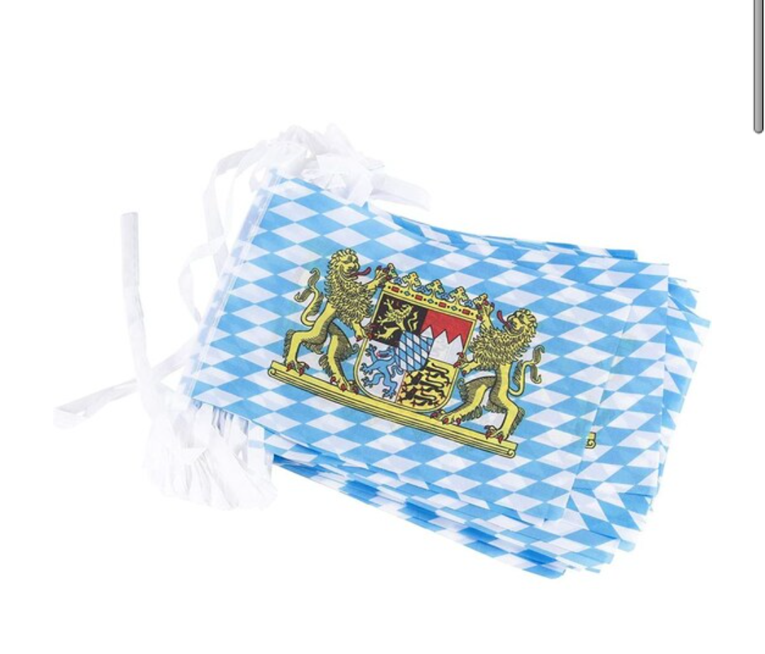Bavarian Oktoberfest String Flags, Decorative German Pennant Banner (80 Feet)