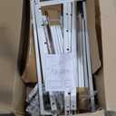 MAF 18 Inch Queen Size Bed Frame White with Round Corner Legs Mattress Slide Stopper No Box Spring Needed Heavy Duty Metal Platform Bed Frames Under-Bed Storage Space, 3000 LBS Steel Slats Support