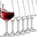 18-ounce Unbreakable Wine Glasses-Acrylic Plastic Stem Wine Glasses, set of 6-All Purpose,Red or White Wine Glass,Dishwasher Safe,BPA Free (Clear, Medium)