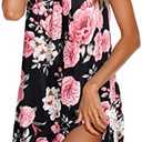 Ekouaer Women's Nightgown Sleeveless Sleepwear Wide Strap Sleep Shirt Pleated Scoopneck Nightshirt 2XL