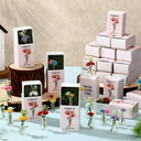 Xuhal Emotional Support Gifts for Women Mini Bud Vase with Flowers Positive Cards Motivational Office Desk Decor Gift for End of Year Women Nurse CNA Week Graduation Teachers Employee Wedding(60 Sets)